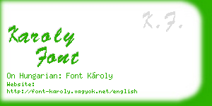 karoly font business card